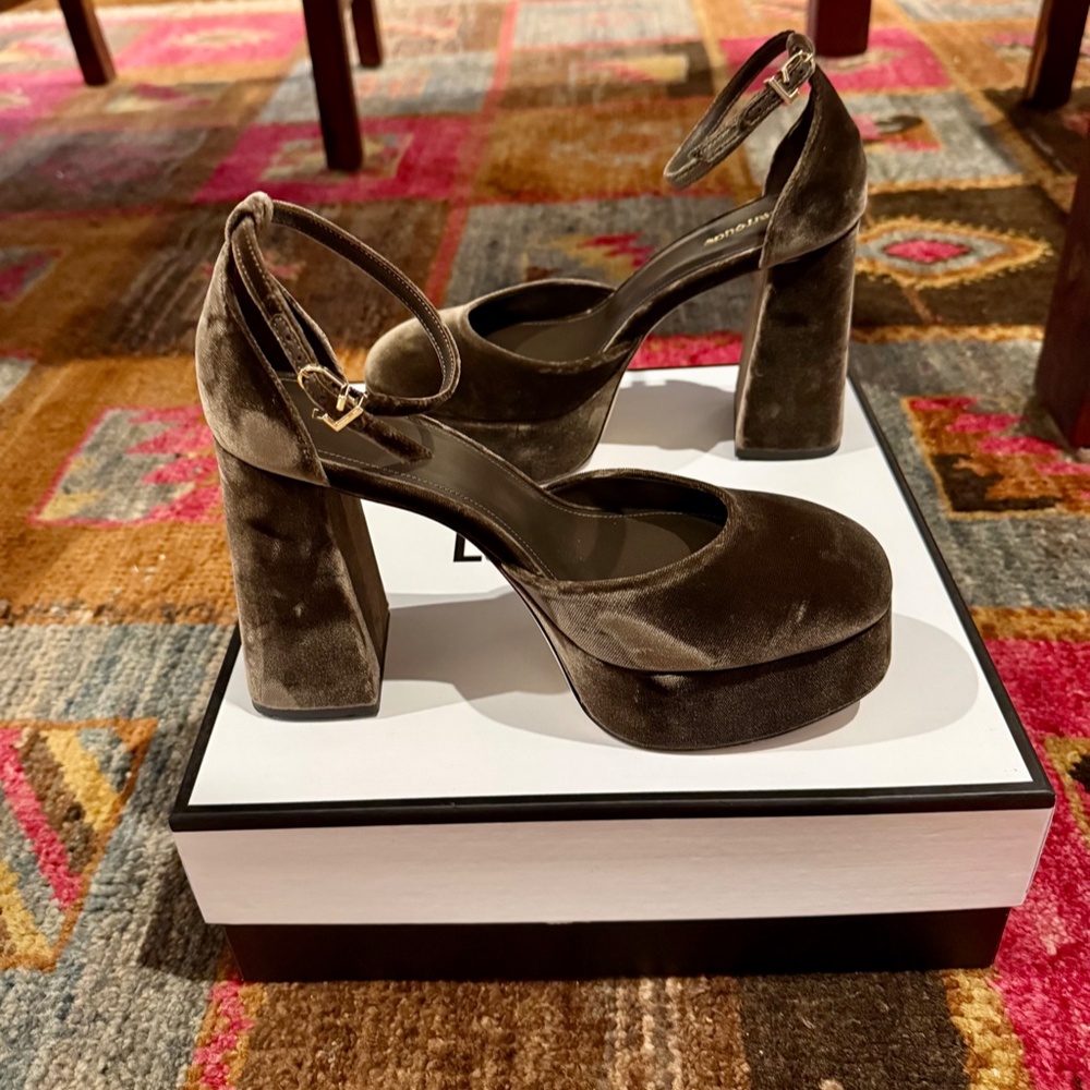 Larroudé Ari Pump In Expresso Velvet- Size 7.5 - Picture 3 of 6